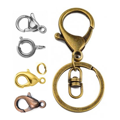 Karabiner und Federring in silber