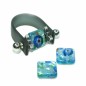Preview: Glasquadrat 12mm blau-silber-blau