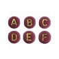 Preview: Buchstabenperlen beerenrot-gold