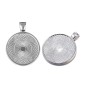 Preview: Fassung für Cabochon hellsilber 25mm mit breiter Öse