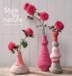 Preview: Dekovasen mit Filzschnur in pink umwickelt mit Rose