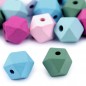 Preview: Holzperle Hexagon diverse Farben