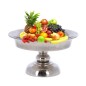 Preview: Obstschale silber mit Fuss 40cm