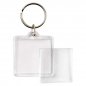 Preview: Schlüsselanhänger Acrylquadrat transparent