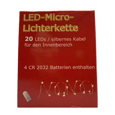 Glühdraht transparent 20 Lampen Batterie