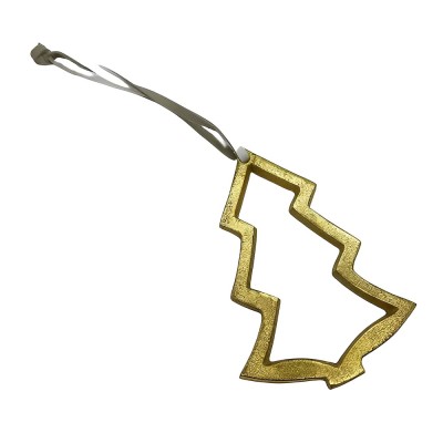 Metalltannenbaum gold Anhänger 11cm