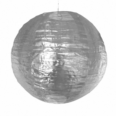 Lampion aus Nylon 30cm silbergrau