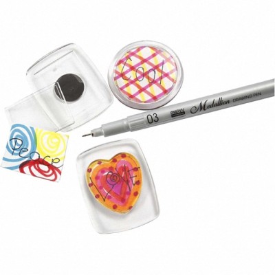 Preview: Kühlschrankmagnete zum Befüllen 3 Stück transparent