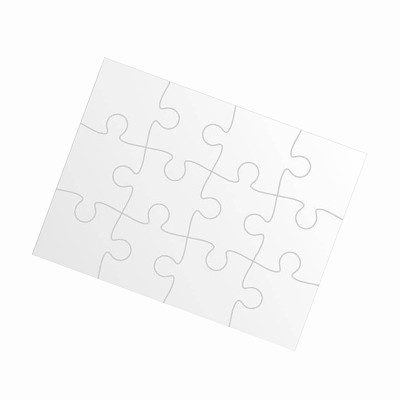 Blanko Puzzle weiß A4 12teilig