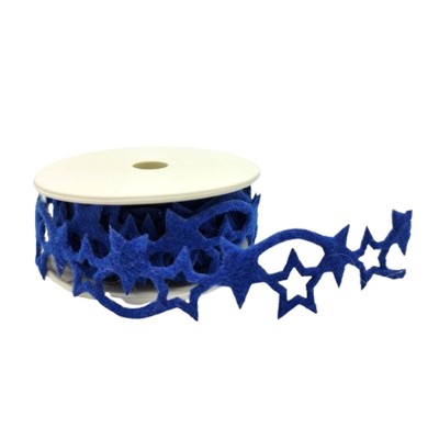 Filzband geschwungene Sterne 25mm breit 2m Rolle