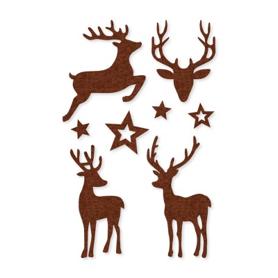 Filzsticker Hirsch braun 8er Set