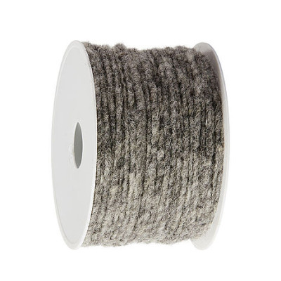 Wolldocht 4mm grau meliert 1m