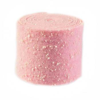 Filzband Topfband mit Konfettis weiß auf rosa Hintergrund