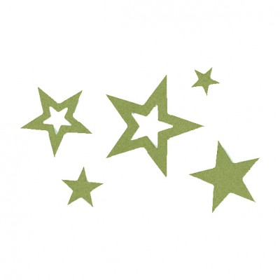 Filzstreuteile Sterne 2-7cm im 5er Set grün