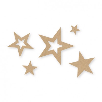 Filzstreuteile Sterne 2-7cm im 5er Set