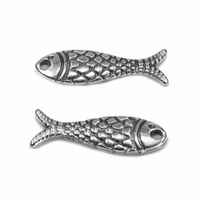 Metallanhänger Fisch 3D silber