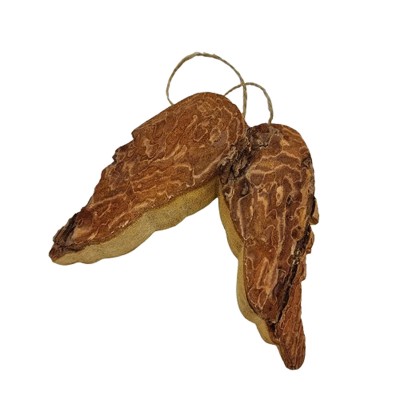 Engelsflügel aus Holz mit Rinde 11cm zum Hängen
