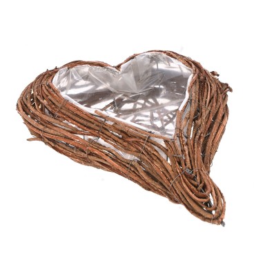 Pflanzherz aus Rattanrinde 43x32cm natur