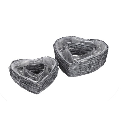 Pflanzherz Spaltweide 36/29cm im Set anthrazit