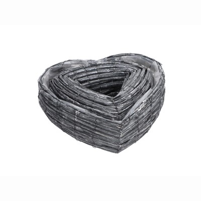 Pflanzherz Weidenherz zum Bepflanzen 36/29cm anthrazit