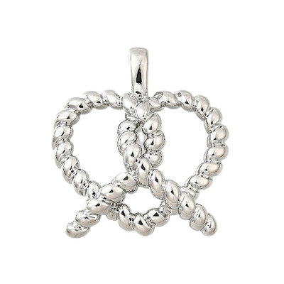 Anhänger Brezel in Herzform 20mm silber