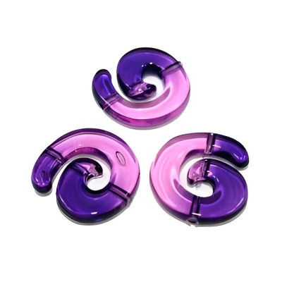 Acrylperle Kringel/Schnecke lila-violett 23mm