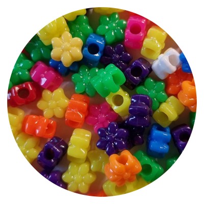 Blumenperlen Zwischenperlen bunt opak