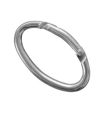 Karabinerhaken oval aus Aluminium silber eloxiert 75mm