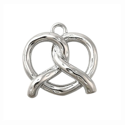 Anhänger Brezel Breze 15mm silber