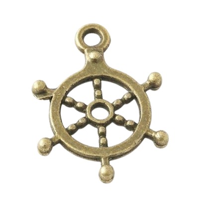 MetalAnhänger Schiffsruder bronze