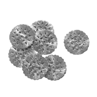 Scheibe Blume 925 Silber gebürstet 19mm