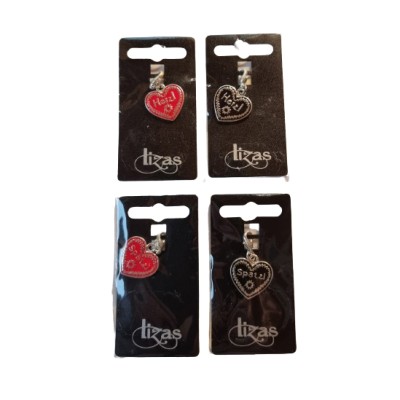 Anhänger Charm Spatzl/Herzl 18mm schwarz oder rot