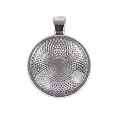 Fassung für Cabochon silber 25mm mit breiter Öse