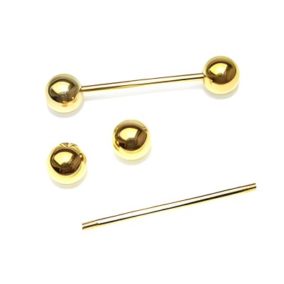 Gewindestift 24mm gold mit 4mm Kugeln