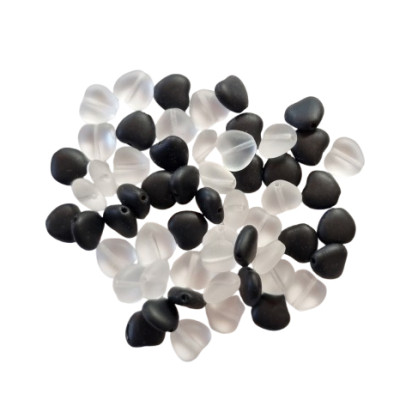 Herzperlen Zwischenperlen schwarz oder transparent 8mm