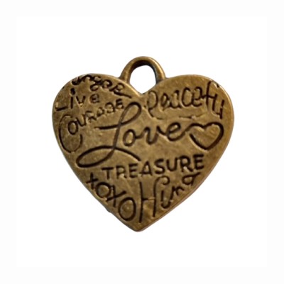 Herzanhänger 24mm Love bronze