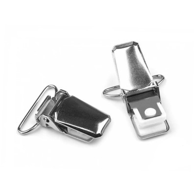 Hosenträger-Clips silber für 24mm Bänder