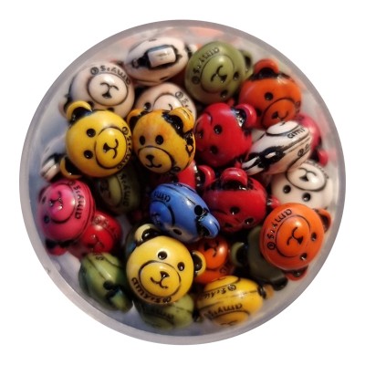 Teddybären Perlen 8mm diverse Farben
