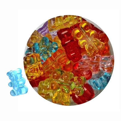 Gummibärchenperlen bunt transparent 18x11mm Kunststoff