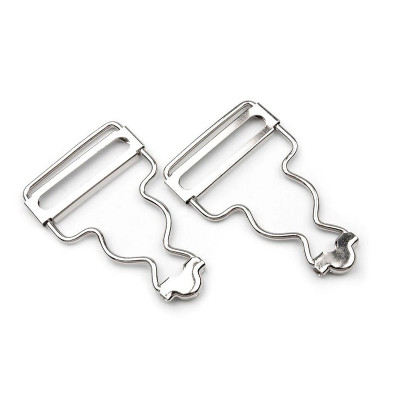 Latzhosenschnalle silber mit 30mm Durchzugiete bronze 6mm