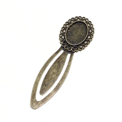 Lesezeichen mit Fassung 13x18mm bronze