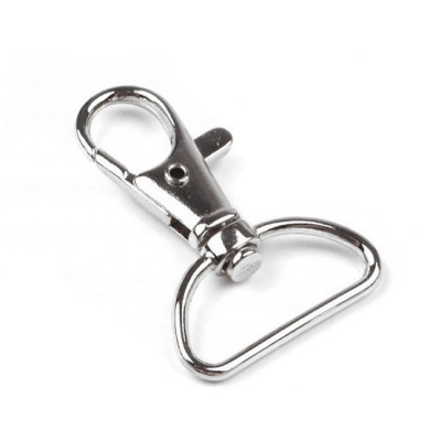 Karabinerhaken mit Halbring silber