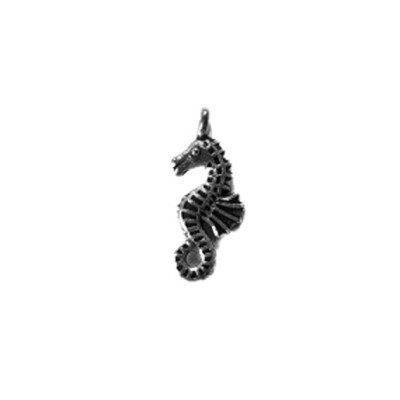Metallanhänger Seepferdchen 23mm silber 3D