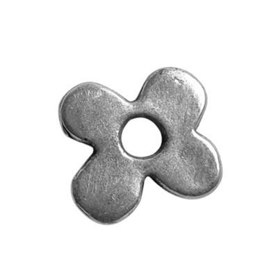 Metallperle Blume 15mm silber