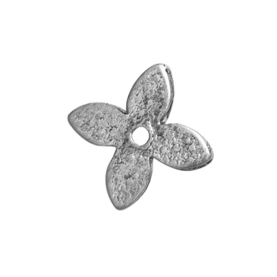 Metallperle Blume 23mm silber