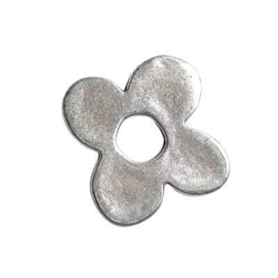 Metallperle Blume 30mm silber
