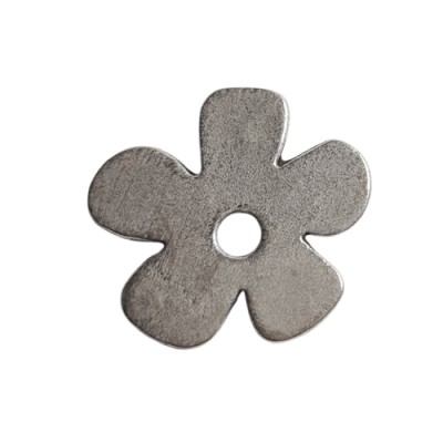 Metallperle Blume 35mm silber
