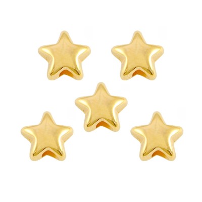 Sternperlen Zwischenperlen gold 6x4mm
