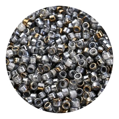 Miyuki Delica Glasperlen Tube 2mm schwarz-grau-silber-gold Mix
