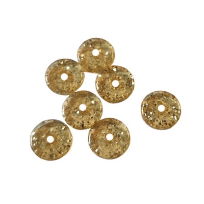 Polarisperlen Scheibe gold 10mm mit Glitzer
